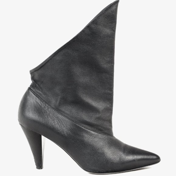 Givenchy 2018 Runway Bottine Show 80 Fold-Over Black Ankle Boot, Size 5.5 - Picture 1 of 9